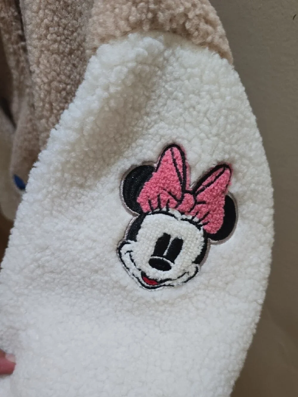 Disney Sherpa Jacket with Pink Patch & Cream Body